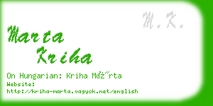 marta kriha business card